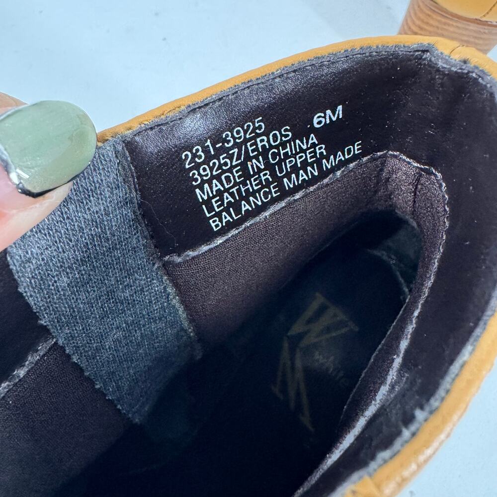 White Mountain Tan Leather Square Toe Heeled Boots - image 4